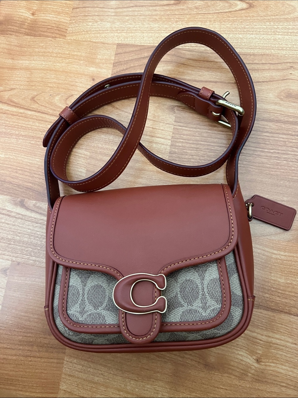 Coach Tabby Messenger 19 Crossbody in Rust Brown Signature Canvas